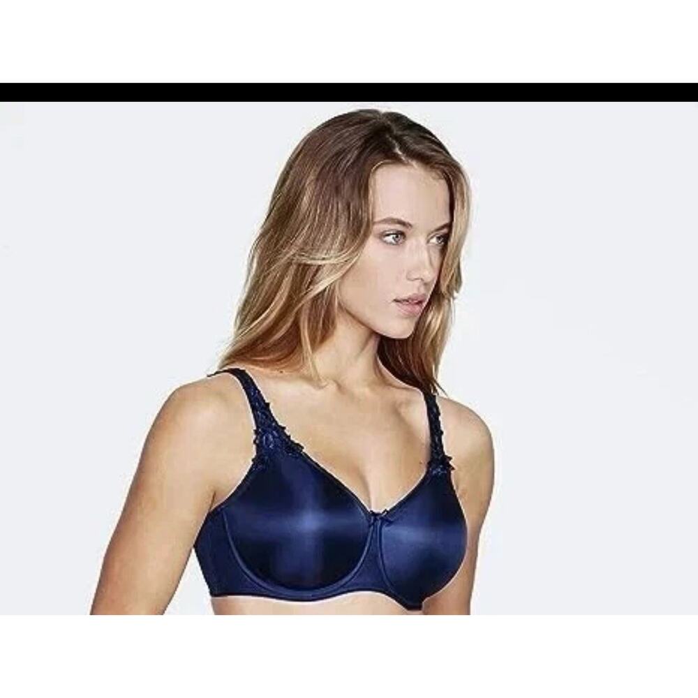 NEW Dominique Mystique Comfort Fit Seamless Minimizer Bra Size 44C Navy Blue